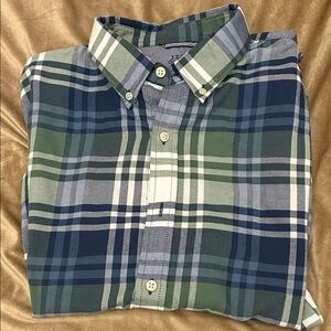 Izod Green and Blue Checkered Shirt